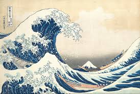 A photo of the Japenese art piece The Great Wave off Kanagawa